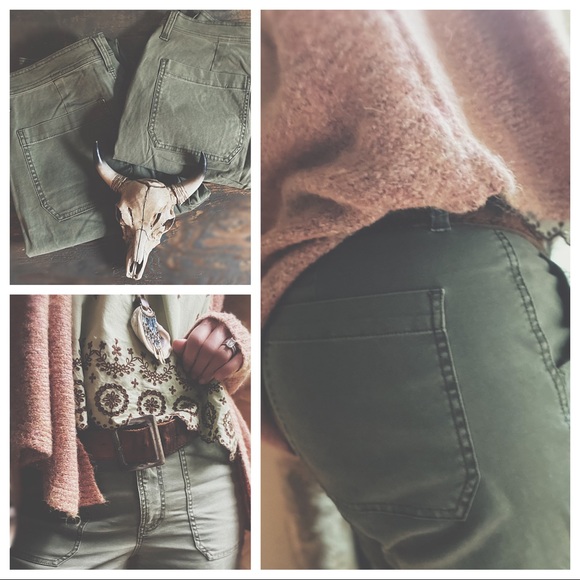 Caro Pants Army Green Raw Hem - Picture 5 of 16